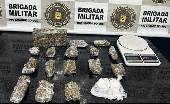 Brigada Militar apreende 2,7 kg de drogas e detém três suspeitos em Tramandaí