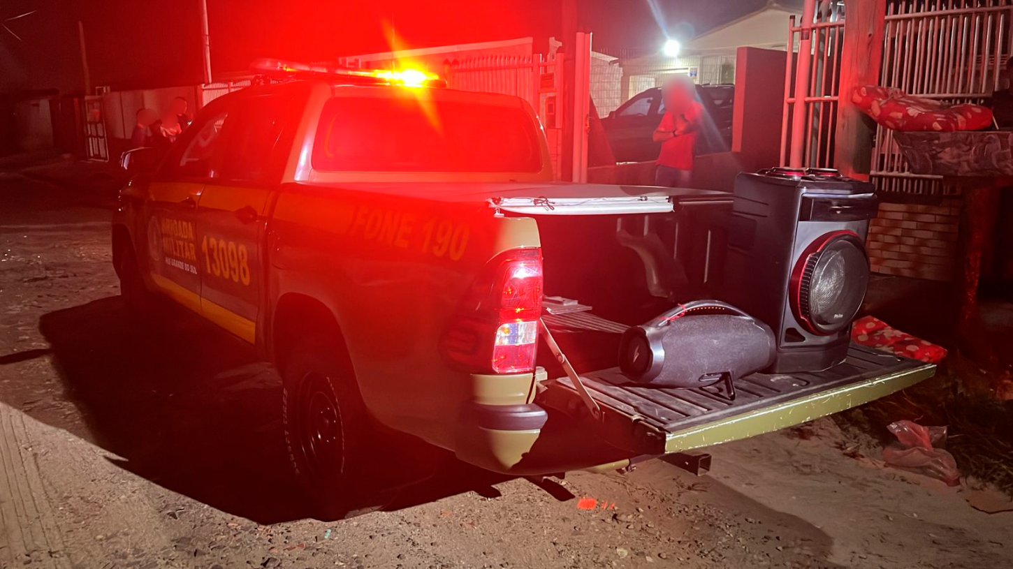 Ação da Brigada Militar resulta na apreensão de caixas de som por perturbação do sossego em Cidreira