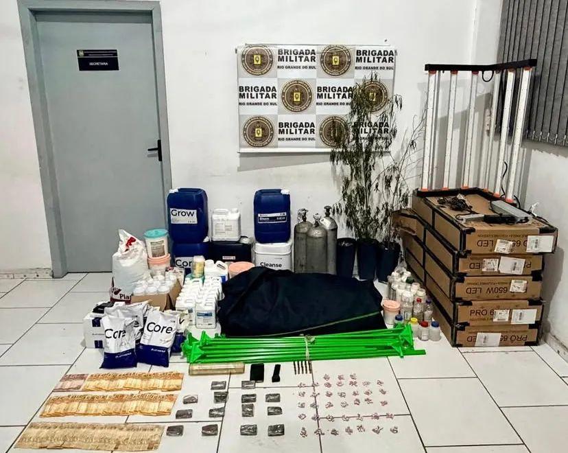 BM descobre laboratório clandestino de drogas e prende suspeito no centro de Balneário Pinhal