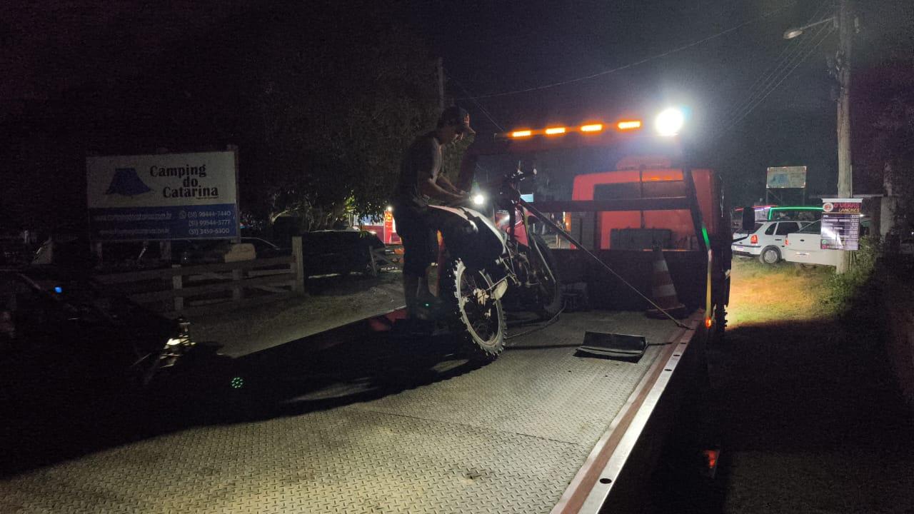 Motocicleta com Chassi Raspado é Apreendida em Ação da Brigada Militar no Bacupari, em Mostardas