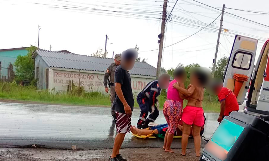 Motociclista fica ferido em novo acidente na Avenida Paraguassú, em Balneário Pinhal