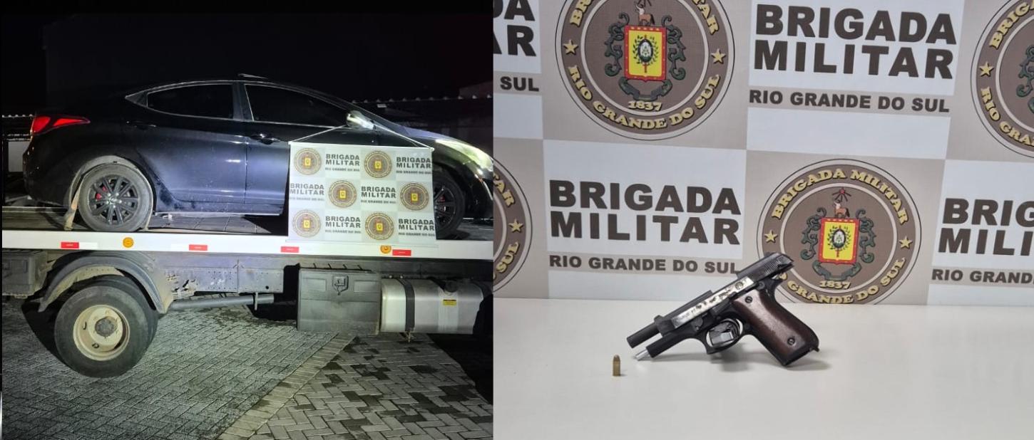 Quadrilha é presa após roubo a residência no Litoral Norte; carro e arma foram apreendidos