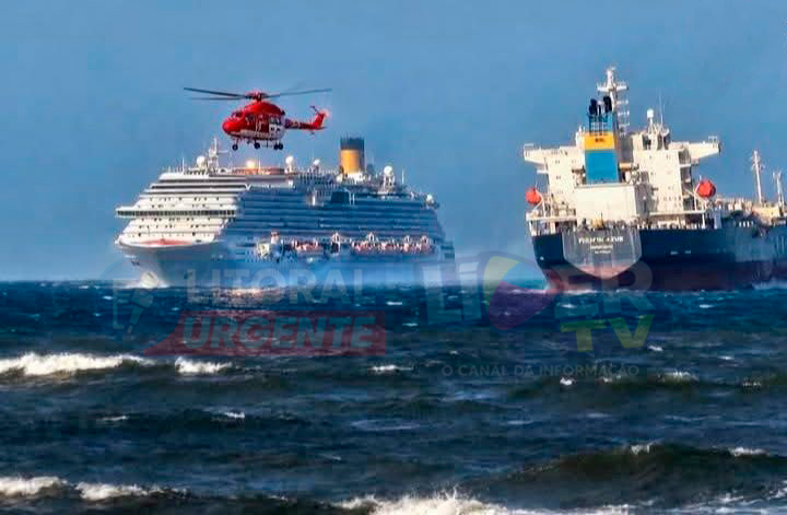 Gestante é resgatada de cruzeiro internacional na costa do Litoral Norte